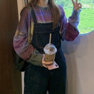 Tie-dyed Sweater / Denim Dungaree