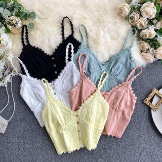 Crochet Strap Cropped Camisole Top