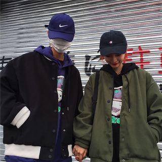 Couple Matching Buttoned Baseball Jacket