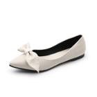 Bow-accent Pointy-toe Flats
