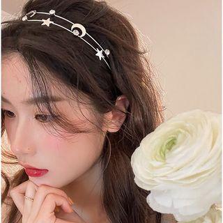 Moon & Star Rhinestone Alloy Headband