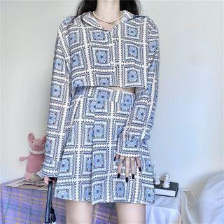 Patterned Shirt / A-line Skirt