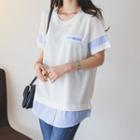 Welt-pocket Stripe-trim T-shirt