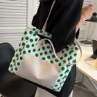 Dotted Faux Leather Tote Bag