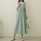 Tie-side Long Overall Dress