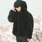 Furry Hoodie Black - L