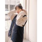V-neck Zip-up Corduroy Quilted Vest