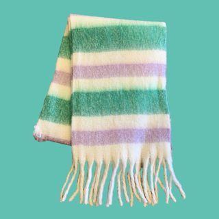 Color Panel Fringe Scarf