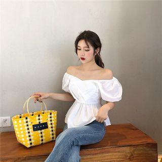 Off-shoulder Peplum Blouse