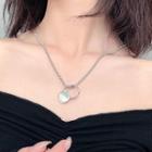 Disc & Ring Necklace Necklace - Silver - One Size