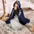 Embroidery Hooded Cape