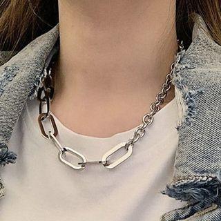 Chunky Stainless Steel Choker Silver - One Size