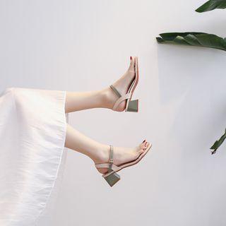 Pvc Strap Block-heel Sandals (various Designs)