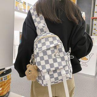 Checker Print Buckled Belt Bag