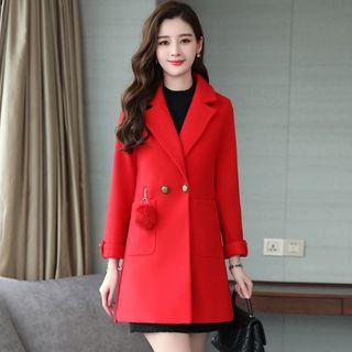 Pom Pom Double-breasted Coat