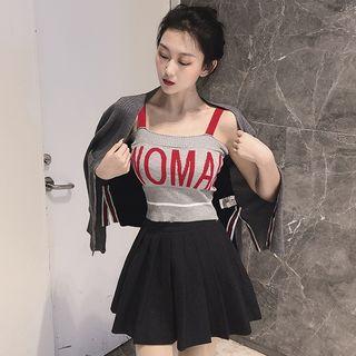 Lettering Knitted Camisole Top