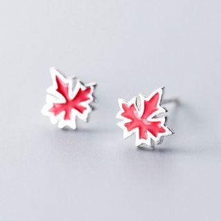 925 Sterling Silver Leaf Earring 1 Pair - S925 - Earring - Silver - One Size