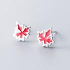 925 Sterling Silver Leaf Earring 1 Pair - S925 - Earring - Silver - One Size