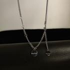 Couple Matching Disc Pendant Chain Necklace As Shown In Figure - One Size