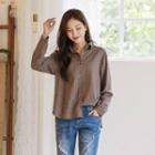 Round-hem Fleece Check Shirt