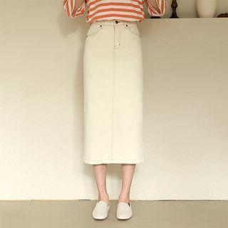 Stitched Long Pencil Skirt