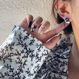 Flower Faux Pearl Alloy Earring / Cuff Earring / Set