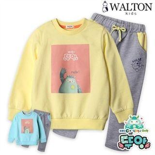 Set: Printed T-shirt + Drawstring-waist Pants