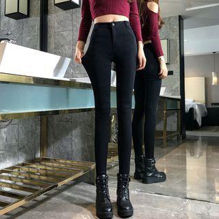 Fleece-lined High Waist Skinny Pants