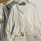 Set: Drawstring Camisole Top + Light Cardigan
