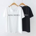 Short-sleeve Ripped Letter T-shirt