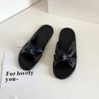 Twist Cross Strap Flat Slide Sandals