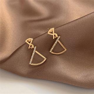 Rhinestone Drop Earring 1 Pair - Stud Earring - As Shown In Figure - One Size