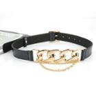 Chunky Chain Layered Faux Leather Belt