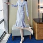 Striped Double Breasted Mermaid Blazer Dress