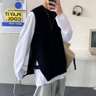 Sleeveless Knit Slit-side Top