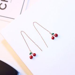 Alloy Cherry Dangle Earring Red - One Size