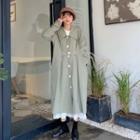 Single Breasted Trench Coat Green - One Size