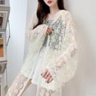 Floral Lace Hooded Light Jacket