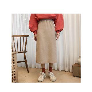 H-line Long Rib-knit Skirt