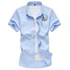 Short-sleeve Butterfly Embroidery Shirt