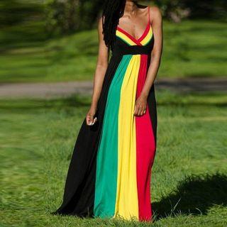 Sleeveless Spaghetti-strap Cutout Maxi Dress
