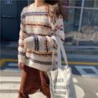 Long Sleeve Print Sweater