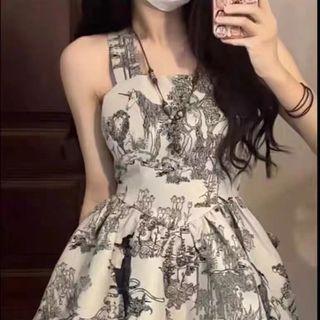 Printed A-line Mini Dress