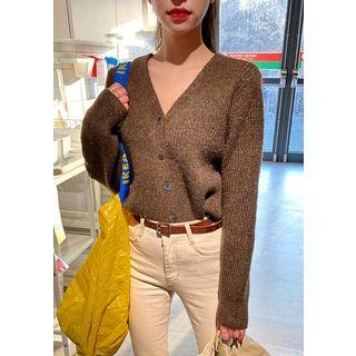 V-neck Rib-knit M Lange Cardigan