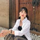 Tab-sleeve Pocket-front Long Shirt