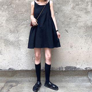 Plain Sleeveless Mini A-line Dress