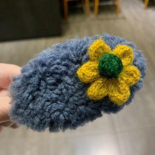 Flower Yarn Chenille Hair Clip