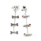 Silver Cat And Dog Dangle Earrings