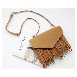 Tasseled Chain Strap Shoulder Bag