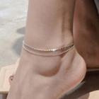 Layered Chain Anklet Anklet - Layered Chain - Silver - One Size